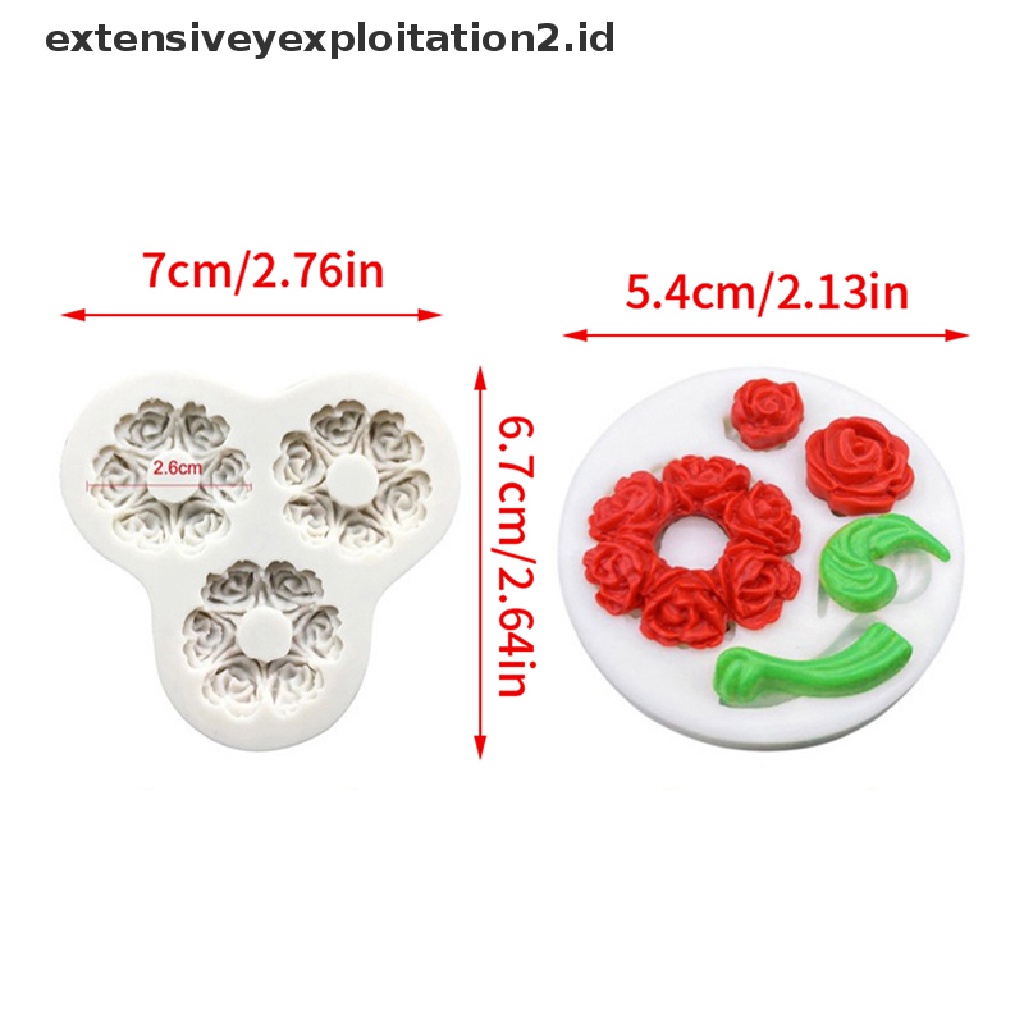 {NEW} 1pc Cetakan Silikon Teko Bunga Mawar Mini 3D DIY Chocolate Fondant Tools Mould.