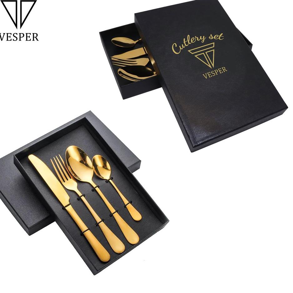 

☟ paket hampers sendok garpu vesper cutlery set / kado gift box cutleries special edition ♧