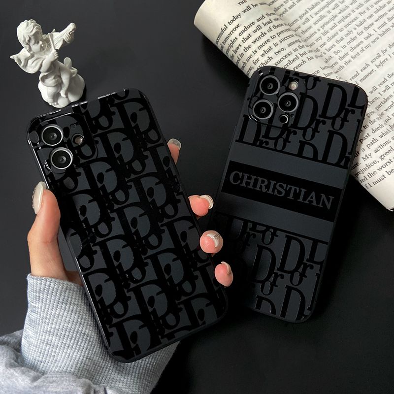 Fashion Full Dior Soft Case HP iP iPhone 11 12 Mini 13 Pro Max 7 8 + Plus SE 2020 X XR SE 2020 XS Max Black Frosted Casing Apple