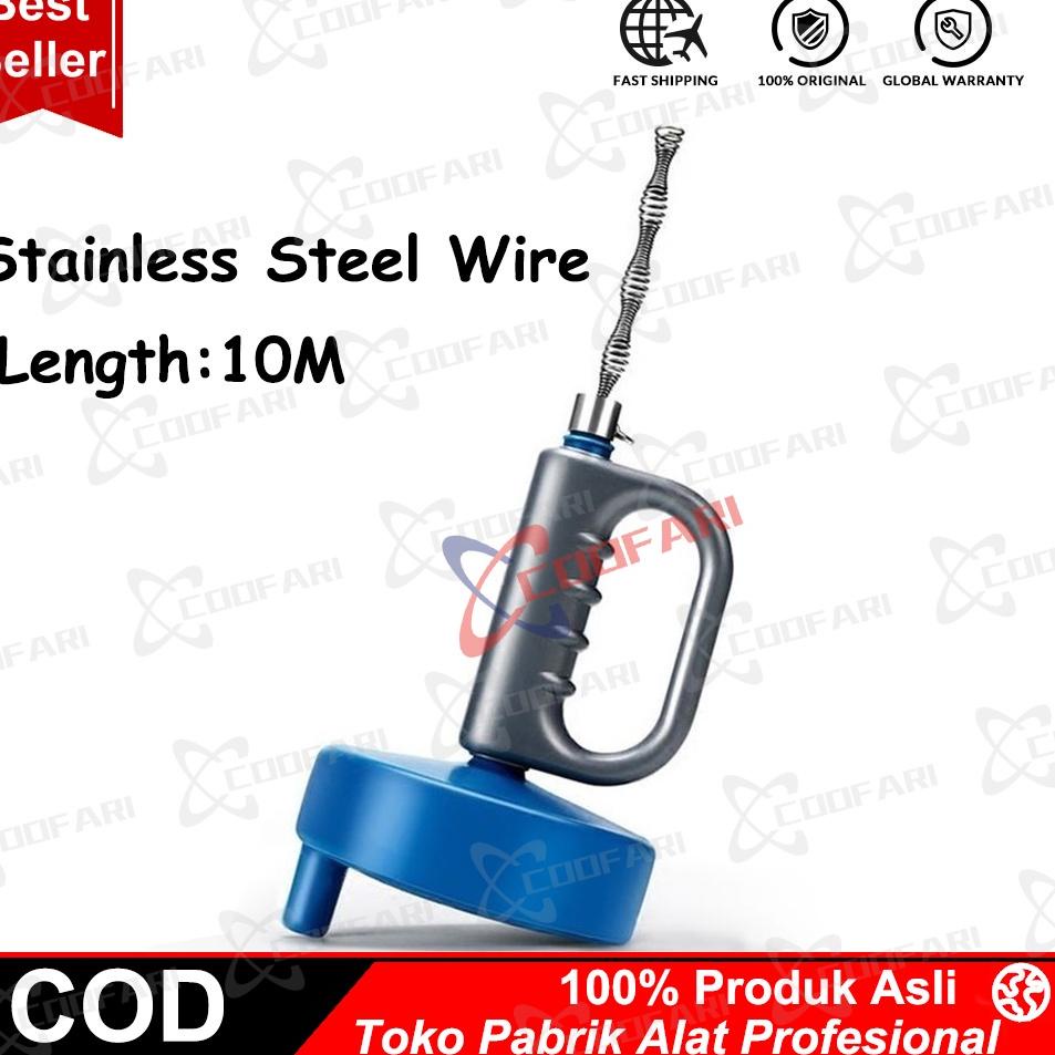 Terbaik PIPA PEMBERSIH SALURAN MAMPET PIPE CLEANER 10 METER SLING KAWAT ANTI MAMPET Alat Pembersih P