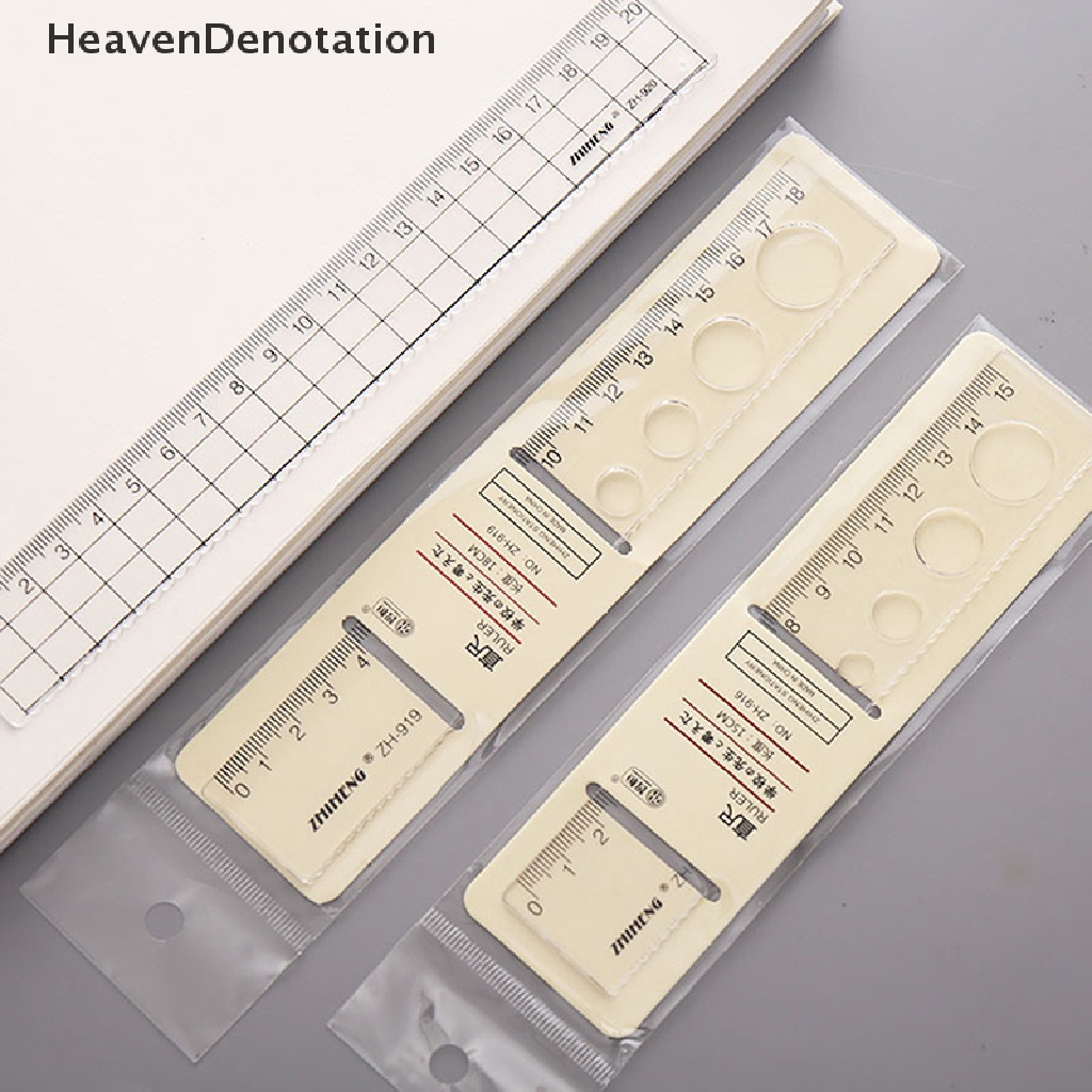 [HeavenDenotation] Penggaris 15cm 18cm 20cm Sederhana Transparan Akrilik Penggaris Mistar Penggaris Square Ruler Lucu Alat Tulis Menggambar Kantor Perlengkapan Sekolah HDV