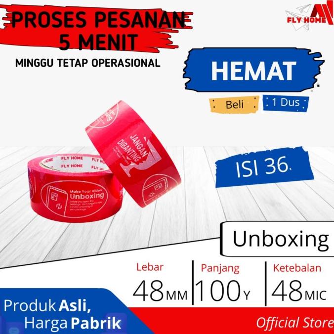 

FLY HOME Lakban Fragile Vidio Unboxing 100 Yard 1 Dus 36pcs