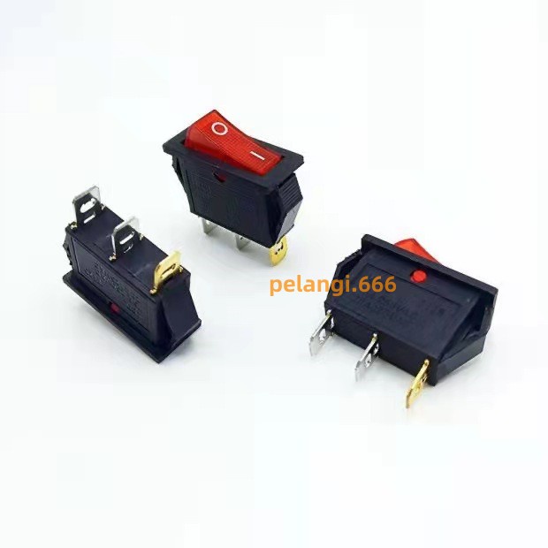 Saklar Lampu Gepeng 3 Pin/Kaki 30x13mm Saklar/Rocker Switch Lampu Gepeng On/Off