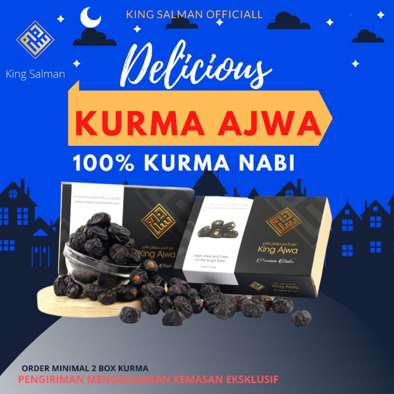 

Kurma King Ajwa 100% Original Asli Madinah (1 box) Kurma Favorit Nabi