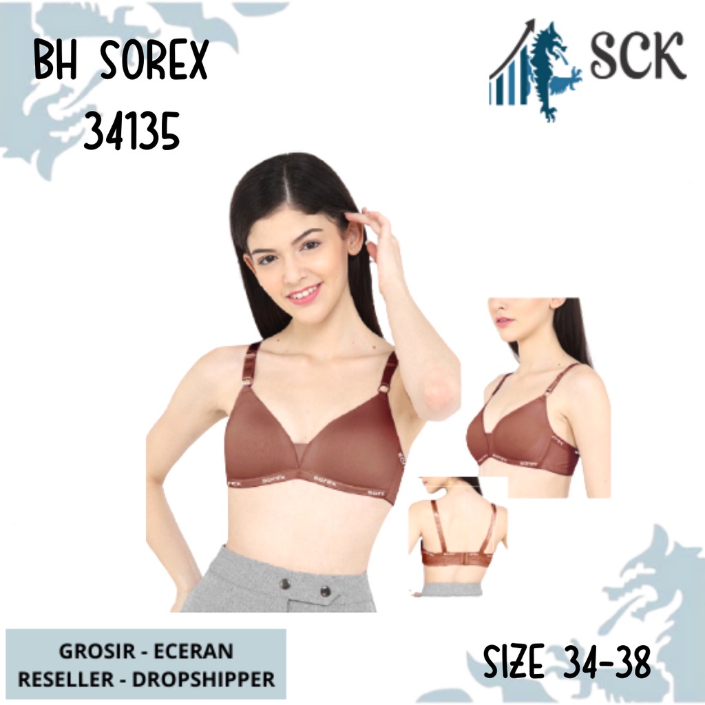 BH SOREX 34135 Tanpa Kawat Busa Polos / Pakaian Dalam - sckmenwear GROSIR