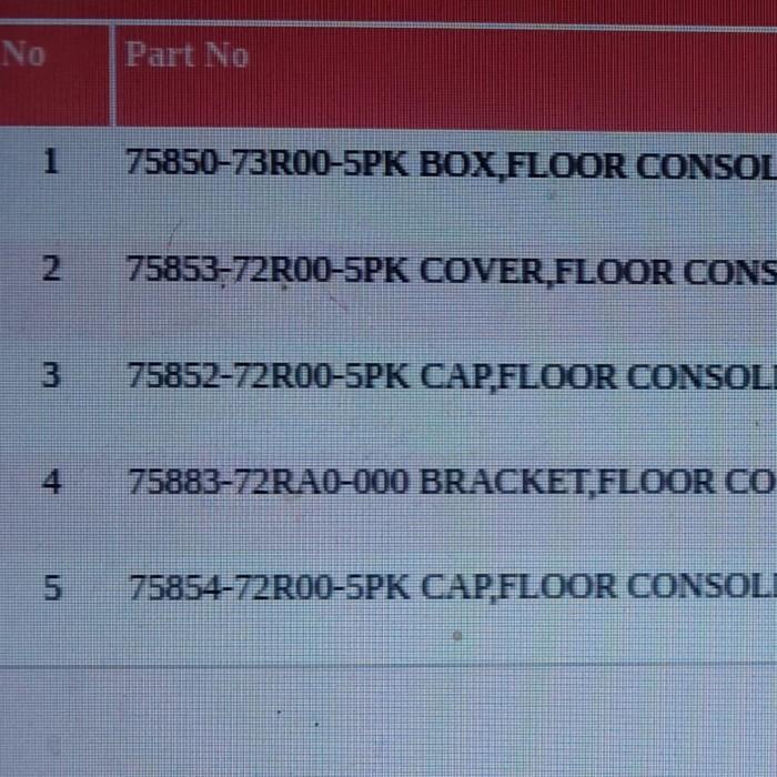 BOX FLOOR CONSOLE BLACK SUZUKI XL7 ORI SGP