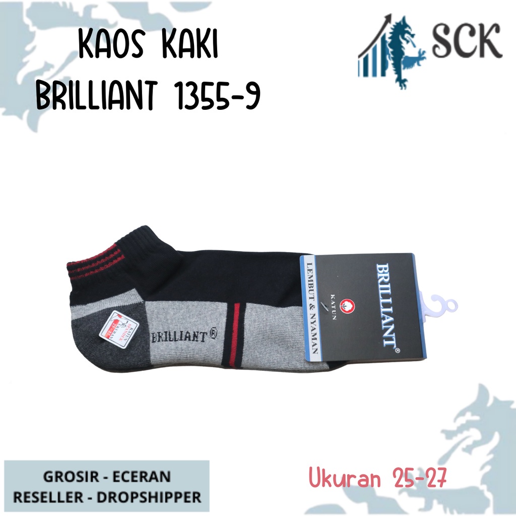 Kaos Kaki Pria BRILLIANT SPORT 1355-9 Panjang Mata Kaki Casual / Kaos Kaki Olahraga – SCK