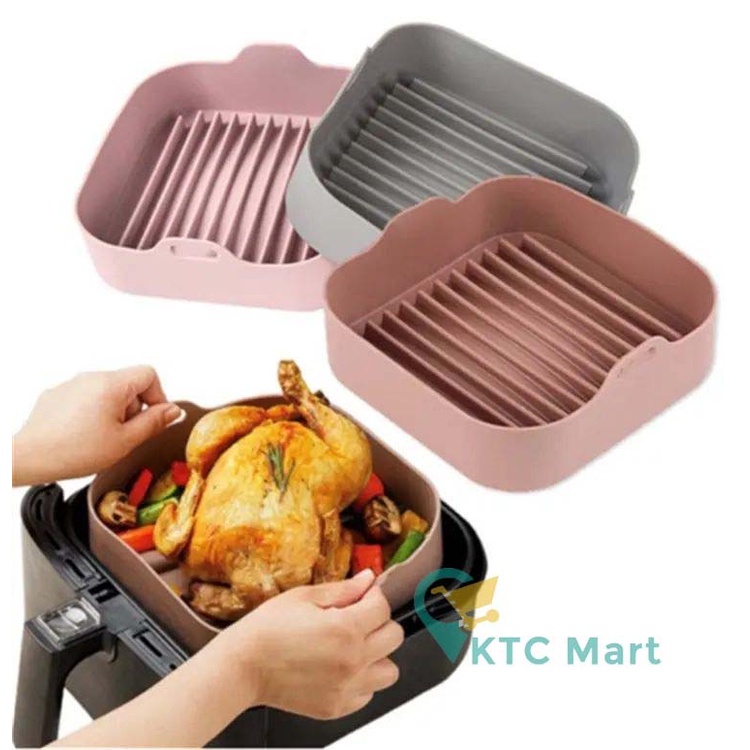 KTCmart - Air Fryer Silicone Pot Silikon Bowl Wadah Tray Nampan Baking Cooking Silicon Awet Murah Oven