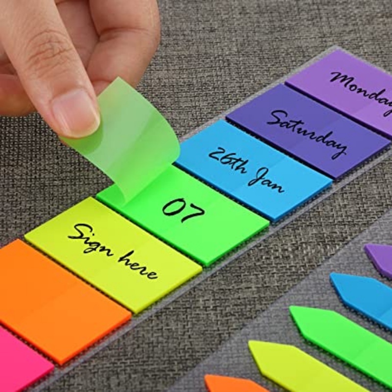 [Harga Grosir] 5warna Colorful Index Stiker Loose-leaf Notes Index Stiker PET Sticky Notes Siswa Alat Tulis Kantor Perlengkapan Sekolah