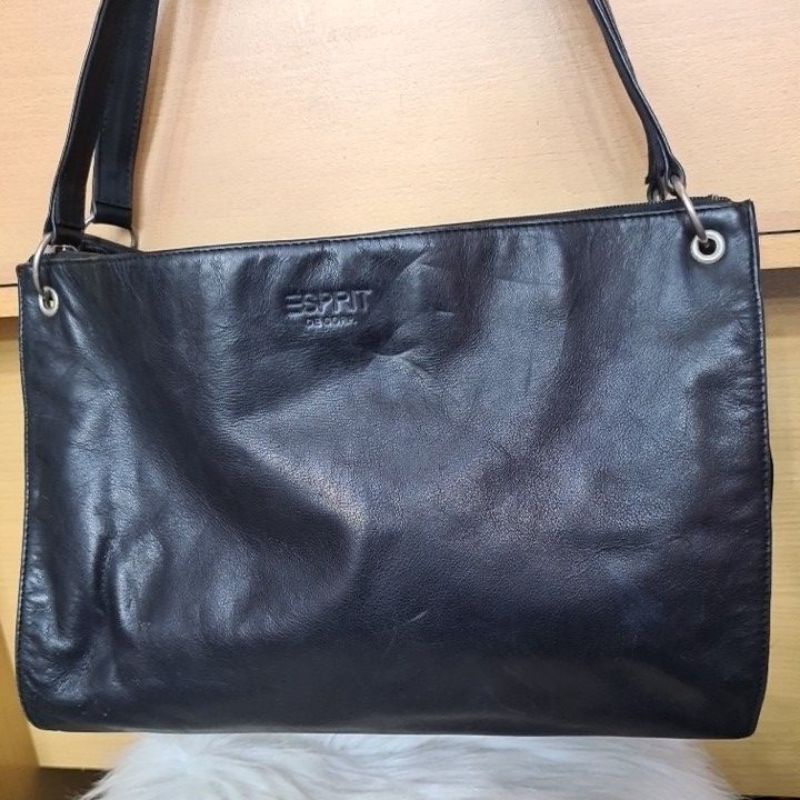 TAS KULIT ESPRIT BLACK PRELOVED ORI