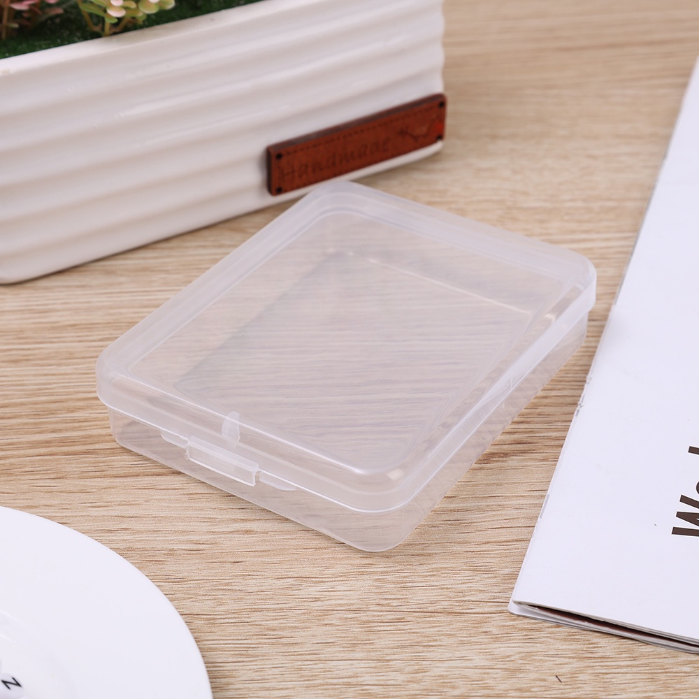 Kotak Sortir Alat Tulis Kosmetik Desktop Wadah Penyimpanan Serba Serbi Perhiasan Kartu Kecil Organizer Case Tutup Flip Tipe Kotak Plastik Bening Untuk Rumah Kantor Sekolah