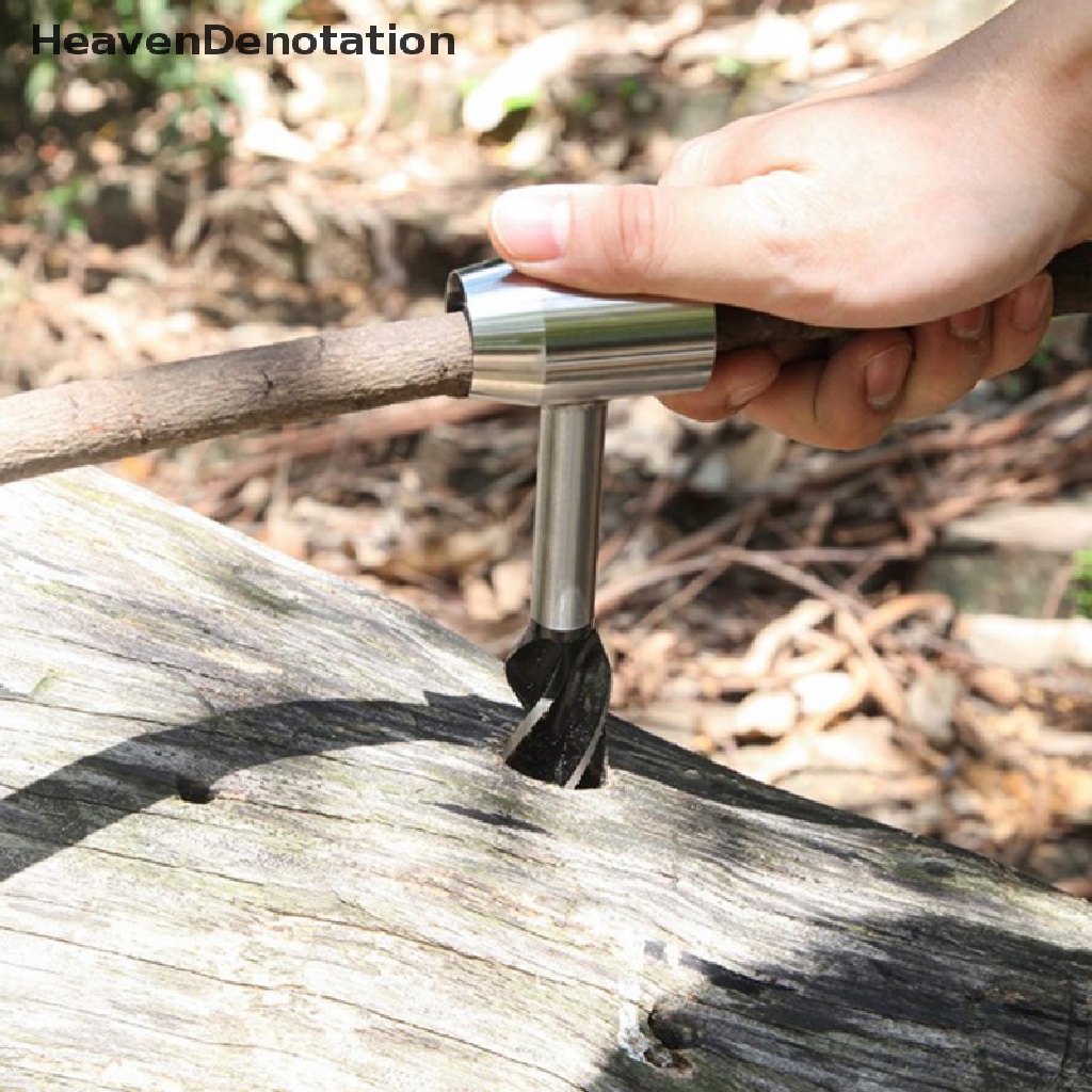 [HeavenDenotation] Auger Mata Bor Outdoor Survival Punch Tool Camping Bushcraft Pembuat Lubang Manual Kunci Pas Kayu Drill Core Woodworking HDV