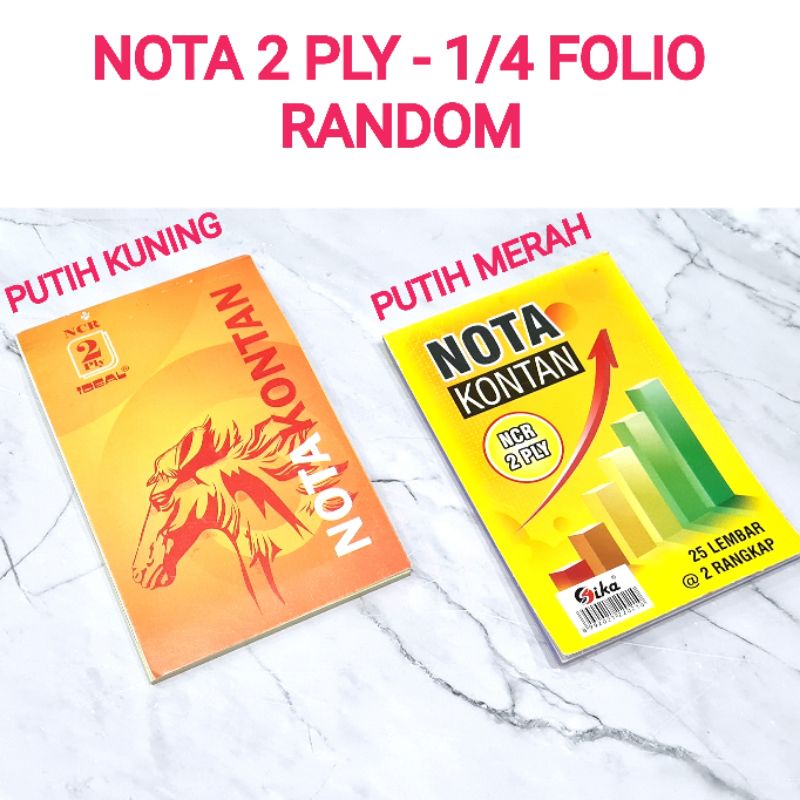 

Buku Bon / Nota Kontan 2 PLY kecil Dijual per pak (isi 10 buku). Dijual kelipatan 10 buku