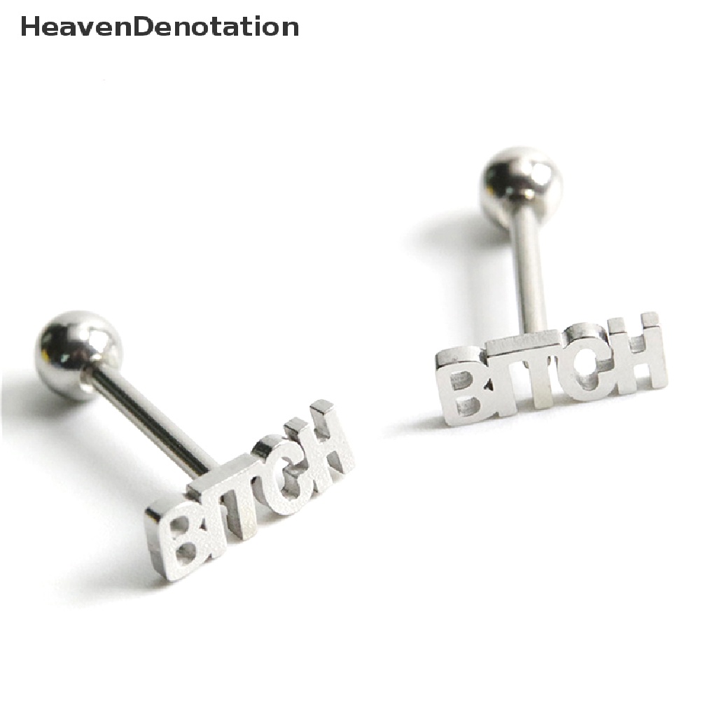 [HeavenDenotation] Punk Stainless Steel Finger Kiss Tongue Rings Body Barbell Ring Jewelry HDV