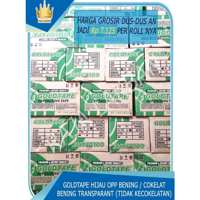 

Lakban Goldtape / Plakban Goldtape OPP Core Hijau 80Yard - PER DUS