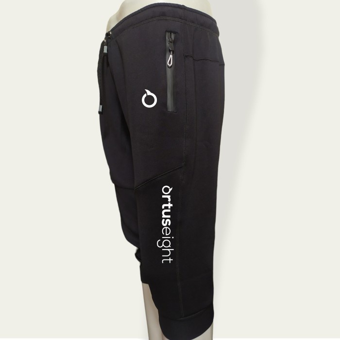 Celana Training Jogger Pants Pendek 3/4 Trening Olahraga Gym Gowes - Ortus Putih, S (P5G2) Pria Trai