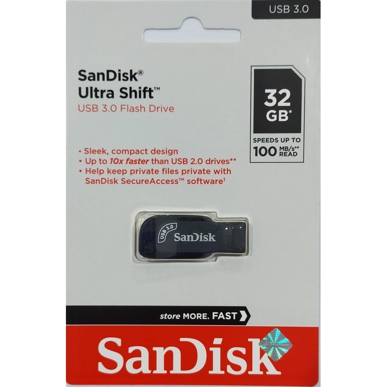 SANDISK FLASHDISK ULTRA SHIFT 32GB USB 3.0 CZ410 - ULTRA SHIFT 32 GB