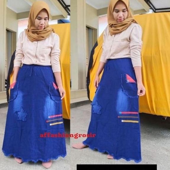 CHEKOUT ROK JEANS WANITA PANJANG/ROK JEANS RAWIS/ROK JEANS KANCING/ROK JEANS TEMPEL/ROK JEANS KEKINI