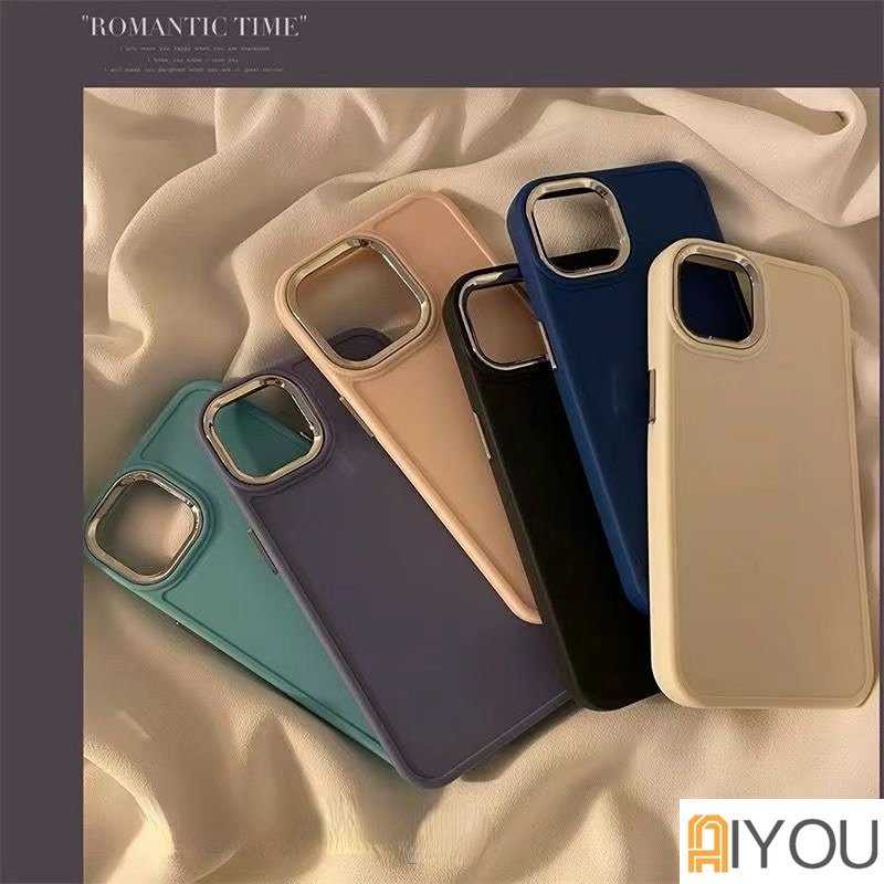 IPHONE Casing Ponsel Silikon Cair Mewah Untuk iPhone 14 13 12 11 Pro Max Plus Proteksi Kamera Metal Shockproof Soft Cover Iphone11