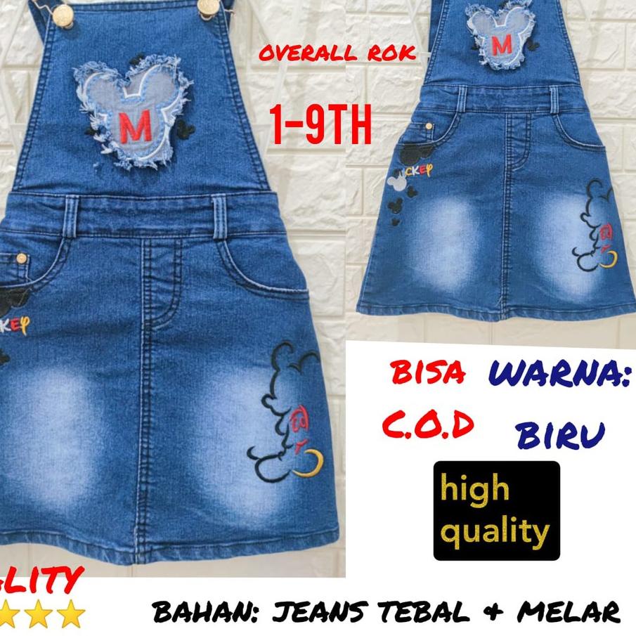 ➳ RKPD M.M/rok kodok pendek jeans anak perempuan 2- 9th/ overall rok jeans anak perempuan/ wearpack 
