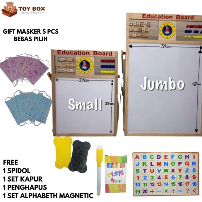 

[SIZE JUMBO] EDUCATION BOARD 2 IN 1- PAPAN TULIS EDUKASIANAK MAGNETIC