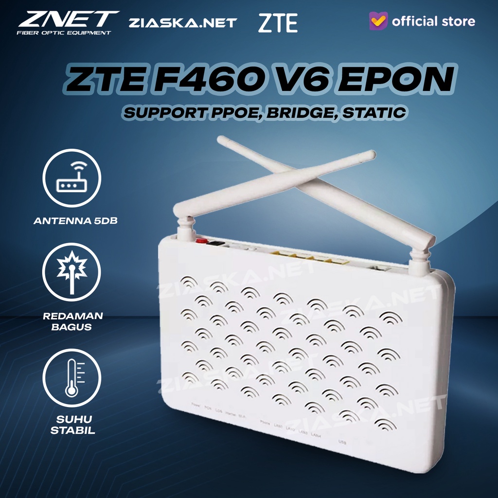 ONU EPON ZTE F460 V6 BOX ANTENA EXTRERNAL 5db -BRIDGE SUPPORT EPON OLT