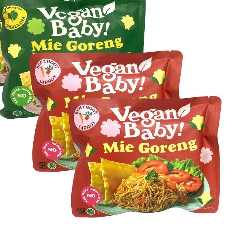 

➾ Vegan Baby mie goreng mix bayam spirulina dan wortel bit 4pcs Ω