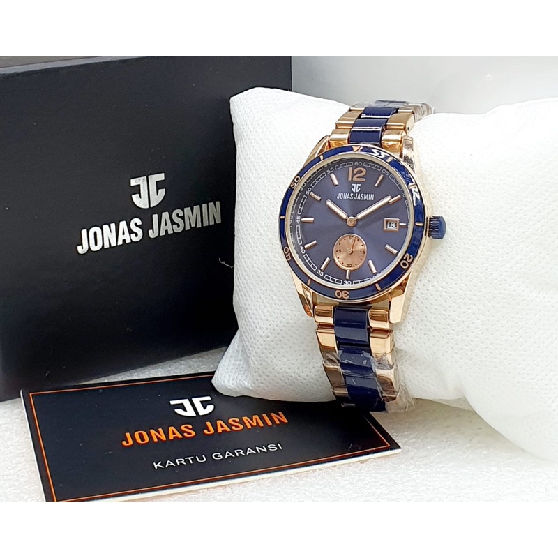 Jam Tangan Wanita Jonas Jasmin 2218 Analog Chrono Detik Rantai Original