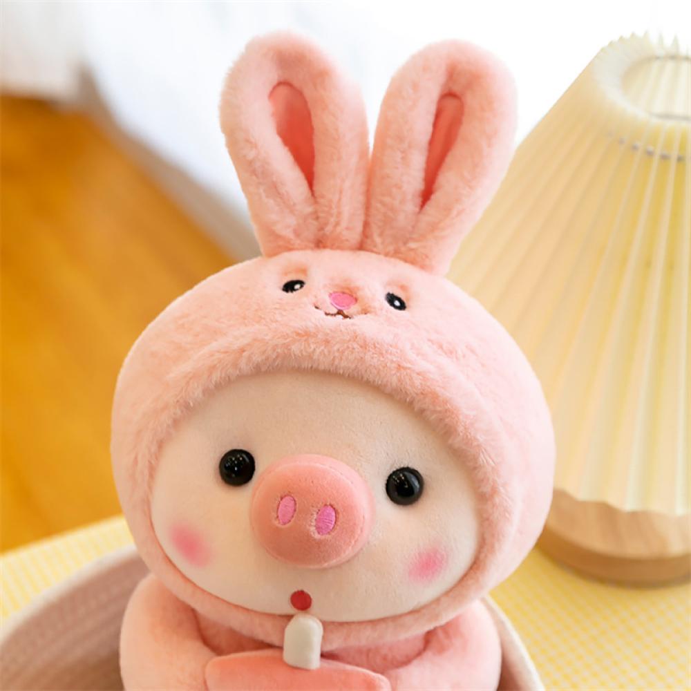 Timekey 25cm Pink Pig Mainan Mewah Cosplay Unicorn Kodok Tiger Bunny Cuddly Plushie Baby Appease Doll Ulang Tahun Dekorasi Rumah Untuk Anak Kids B3K8