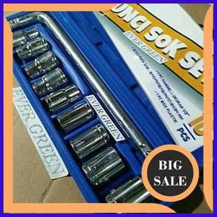limited stock Kunci Sok 10 pcs 8 - 24 mm - Shock set 10 pcs - Gagang Stang model L dan Mat