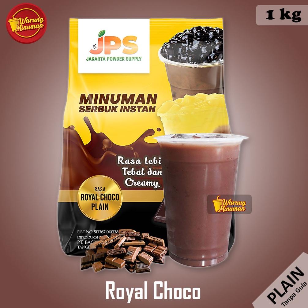 

>XG34448< JPS PLAIN Royal Choco / Cokelat 1 kg - Bubuk Minuman Tanpa Gula / Powder Drink / Serbuk Instan