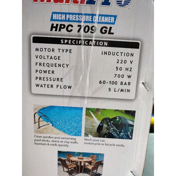 multipro hpc709GL high pressure cleaner HPC 709 GL jet cleaner mesin cuci motor mobil