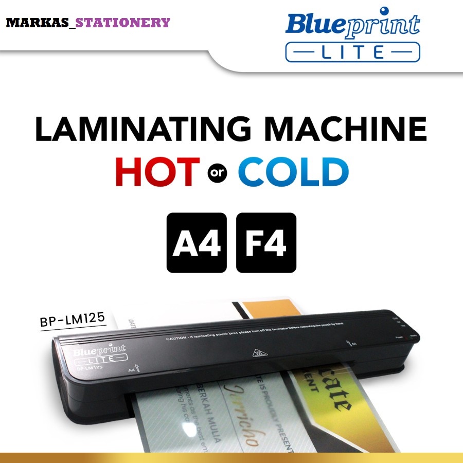 

Mesin Laminating BLUEPRINT LM125 Hot and Cold Laminating Machine A4 F4