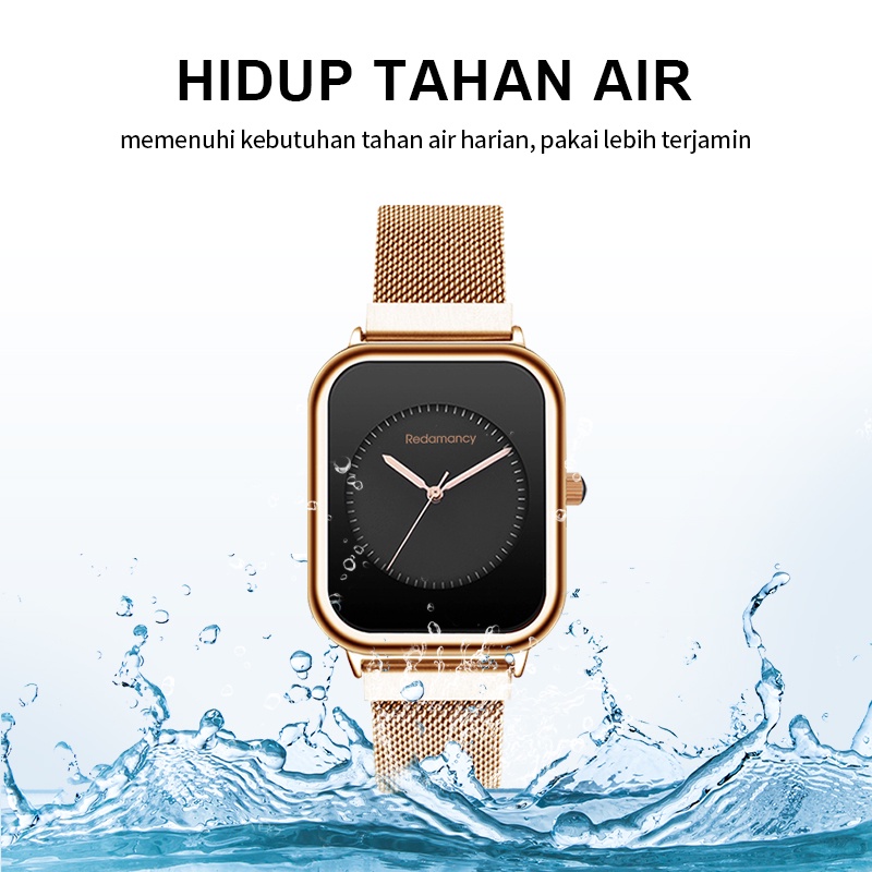 Redamancy Original jam tangan wanita Fashion Quartz Watch Arloji tahan air Besi tahan karat Besi tahan karat