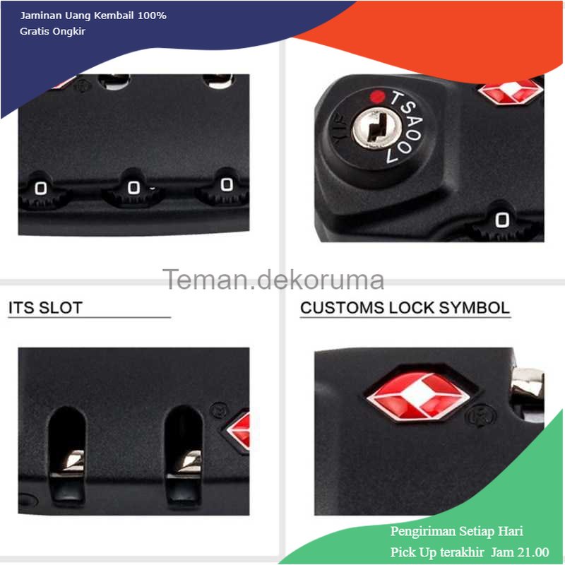 TD - TRV CoolCell Gembok TSA Kunci Kombinasi Retsleting Koper 3 Digit - TSA007