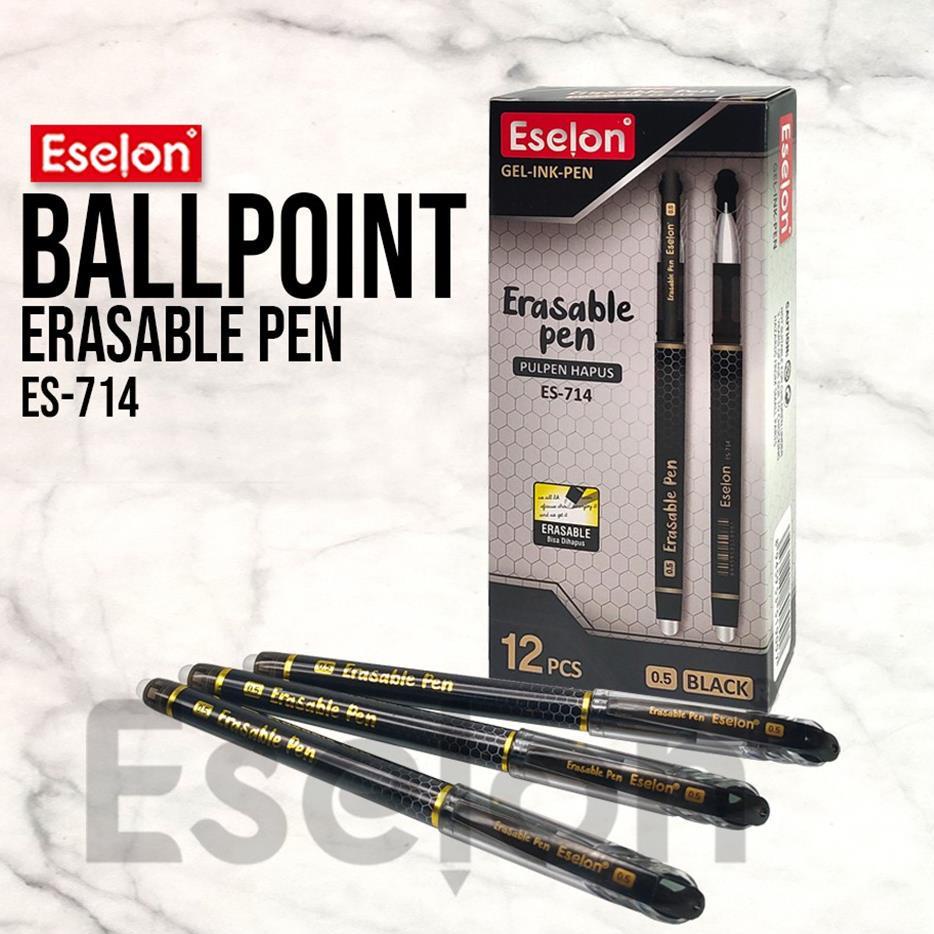 

️✔️✔️ 12pcs Pulpen HAPUS / Pulpen bisa dihapus / Erasable pen ESELON ES714 buruan