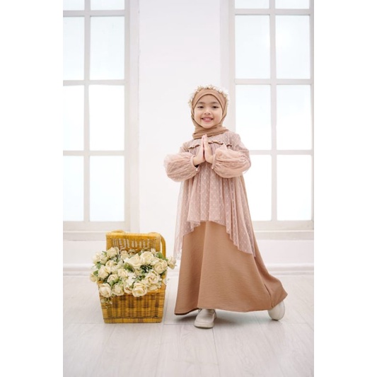 Gamis anak yasmine set jilbab cetta gamis lebaran gamis tulle