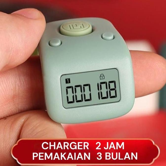 Tasbih Digital Rechargeable Generasi Terbaru Tally Counter Hold Silent