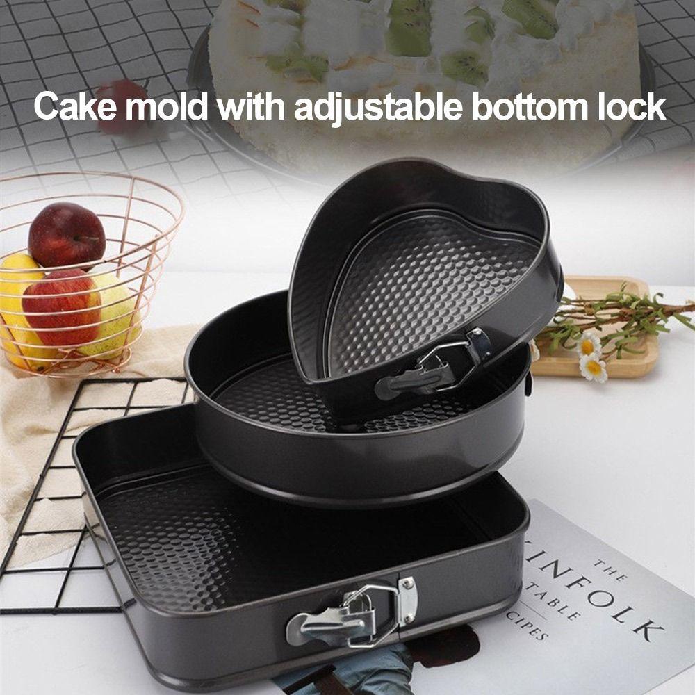 Solighter Adjustable Bottom Baking Pan Desain Snap Berbentuk Hati Anti Lengket Honeycomb Bottom