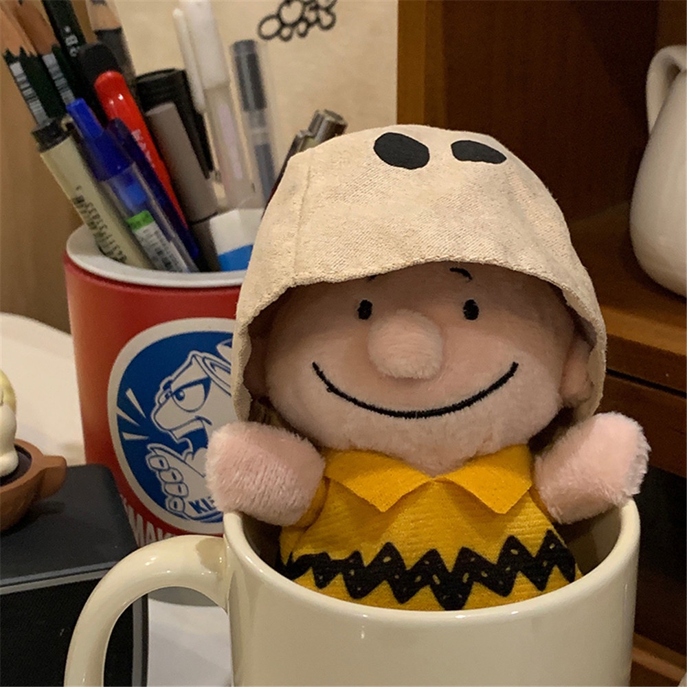 Ins Lucu Boneka Mewah Gantungan Kunci Snoopy Charlie Paper Bag Pullover Bag Dekorasi