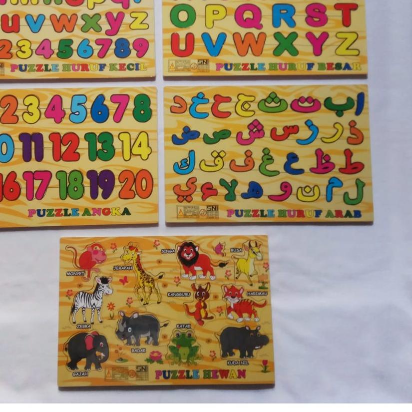 ✭ Puzzle Kayu Hampers Mainan Edukasi Anak Abjad Alphabet Huruf Angka Hijaiyah Mainan Anak Pazel Puze