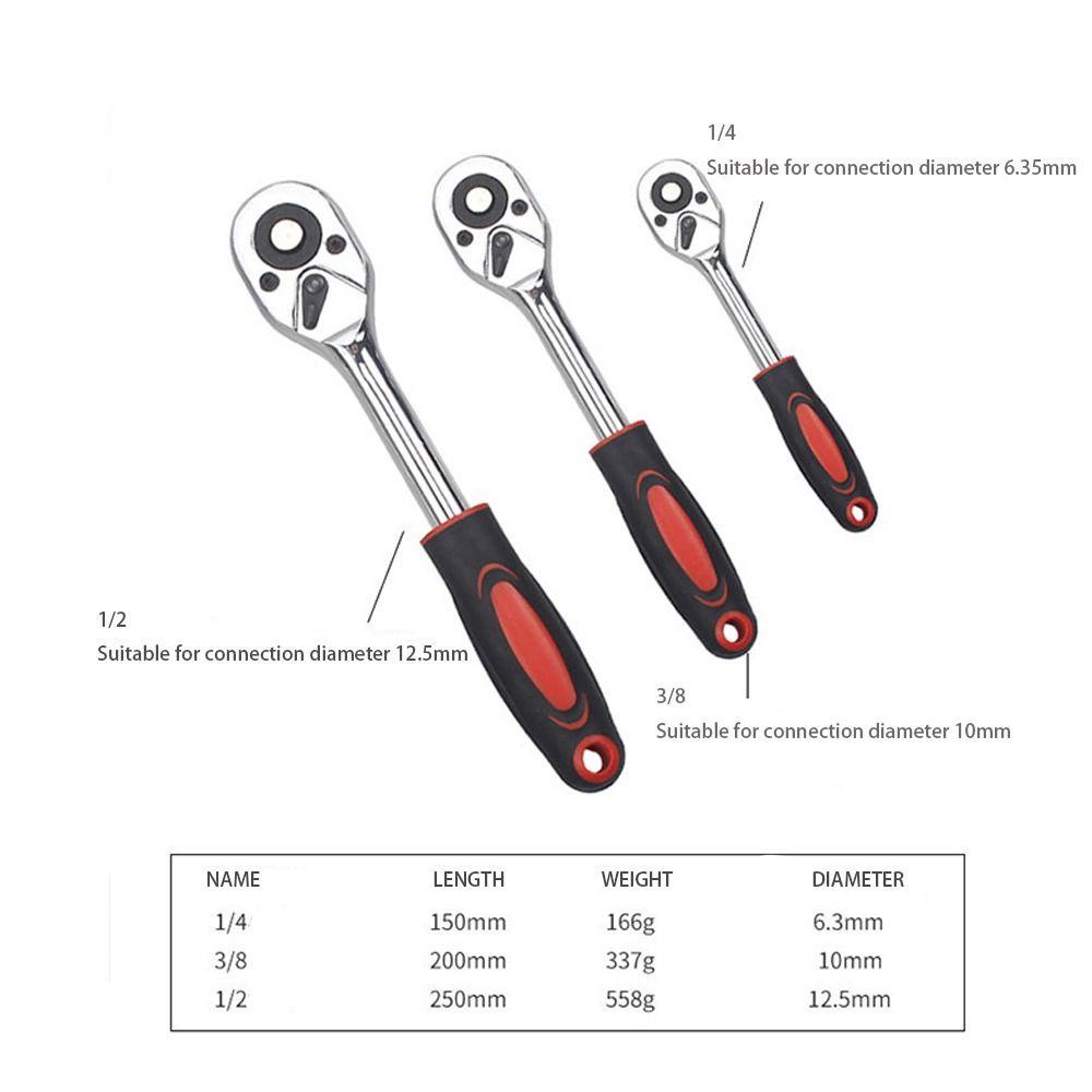 POPULAR Populer Ratchet Wrench Quick Release 24gigi1/4&quot; 3/8&quot; 1/2&quot;inch Ratchet Socket Two-way Spanner