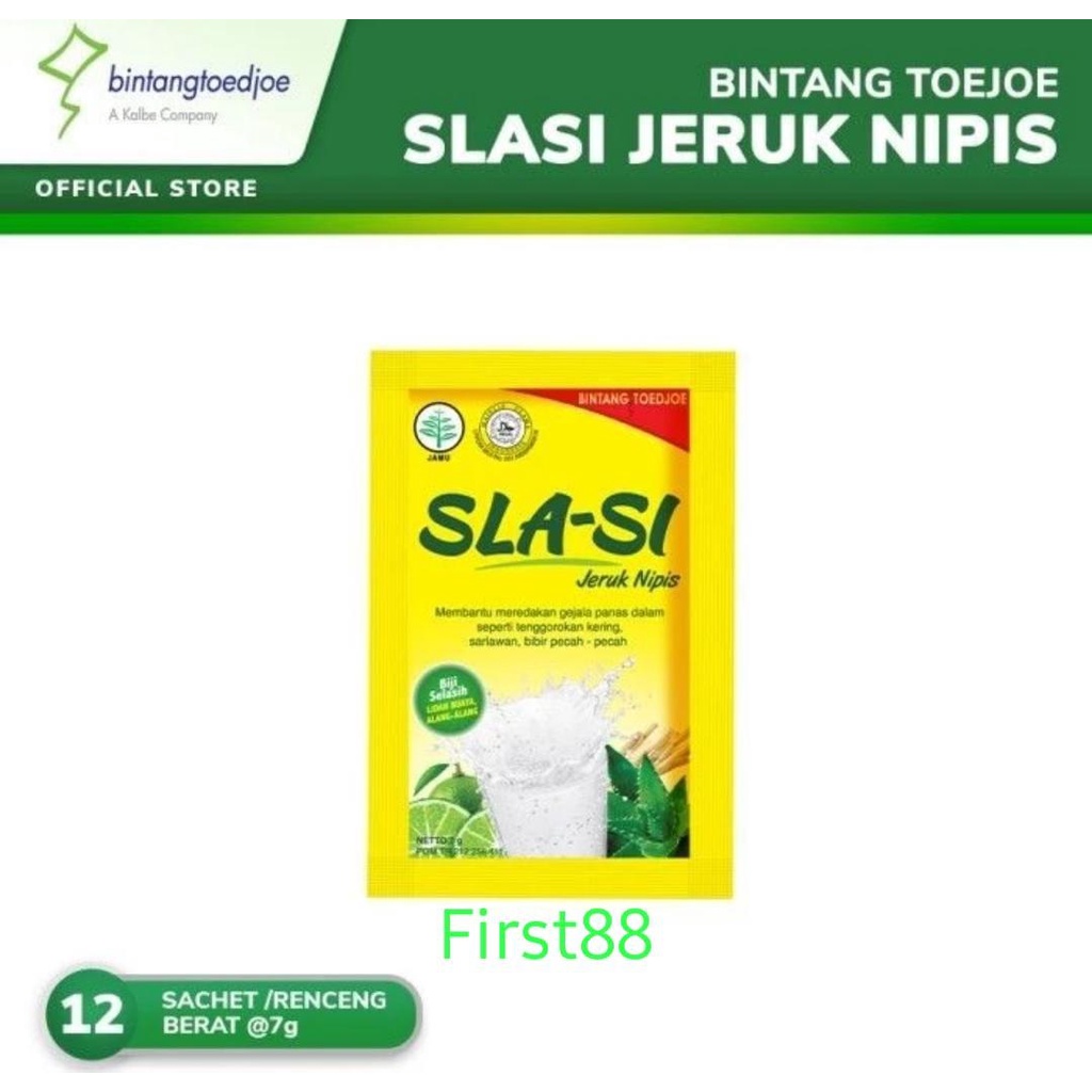 

Slasi Jeruk Nipis 1 renceng 12 sachet @ 7gr