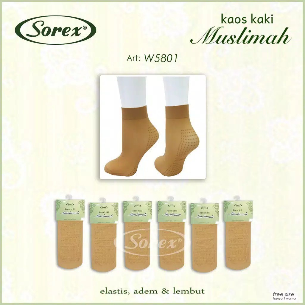 Kaos Kaki Wanita SOREX 5801 Muslimah / Pakaian Muslim Wanita / Kebutuhan Perempuan - sckmenwear GROSIR