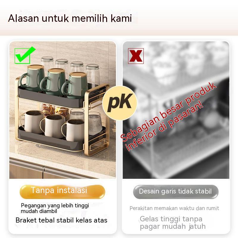 【COD】  Rak Cangkir /Penyimpanan Nampan Teh/Cangkir Penyimpanan/Rak Penyimpanan Dapur