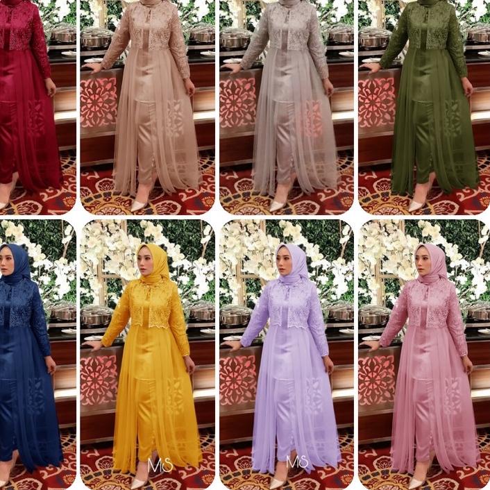 ✨Mall✨ SET ATTELIER DEWASA DAN ANAK SETELAN KEBAYA JUMBO SETELAN MUSLIM BRUKAT KOMBI TILE + CELANA M