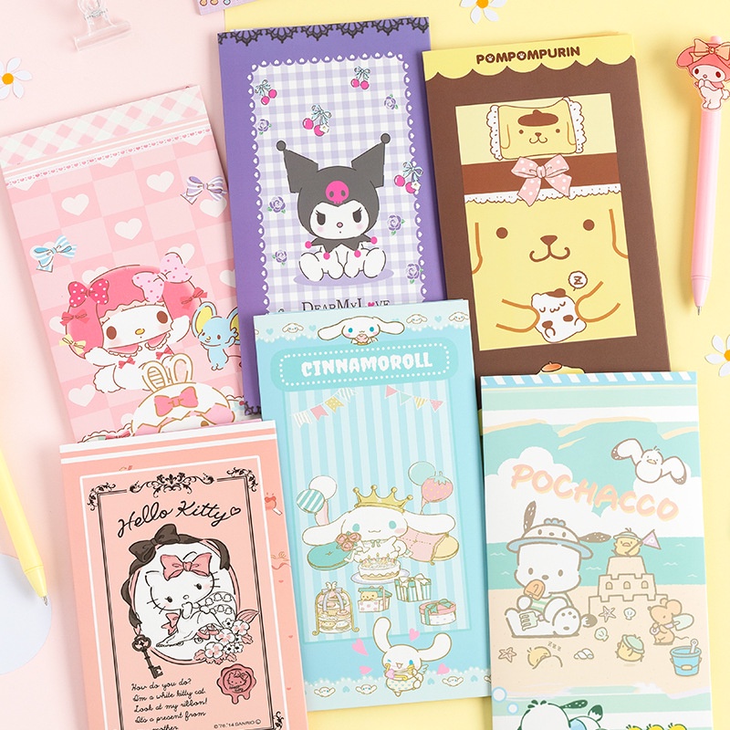1pak Stiker Kartu Motif Kartun Lucu/Paster Bahan Kartu Sanrio/Stiker Hias Untuk Hand Akun Diary/Perlengkapan Stiker Set Handbook DIY Anak