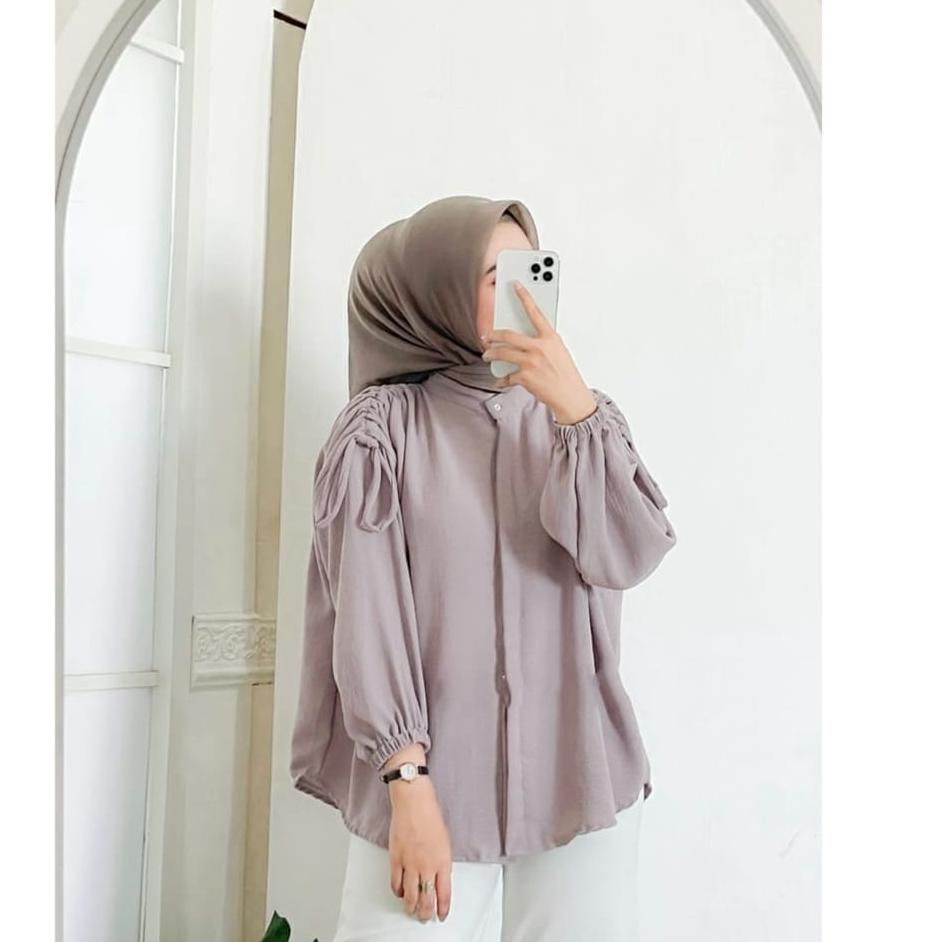 ♙ GAVI LENGAN SERUT / HEKSA BLOUSE / VARINKA YEMI KEMEJA BLOUSE ☟