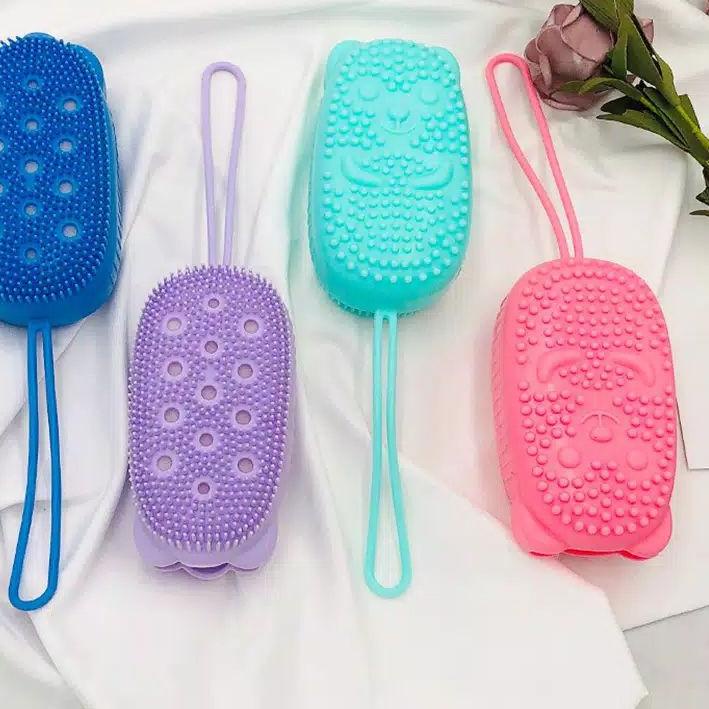 ◌ viralkan Bubble bath brush silicon fast foaming spon mandi busa sikat daki pijit badan free sabun 