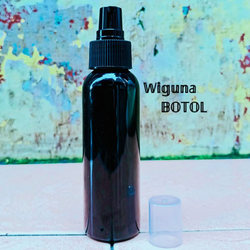 Botol Pump Treatment 100ml Hitam / Botol PET 100ml Hitam Treatment Pump Halpcap